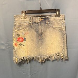 Express Embroidered Denim Skirt with Floral Design women’s size 4